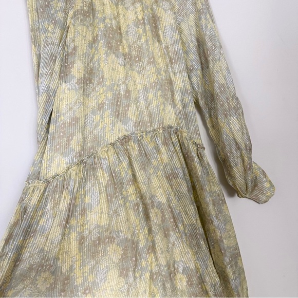 Zara METALLIC THREAD PRINTED DRESS-LIGHT YELLOW-7521/311 - Picture 11 of 16